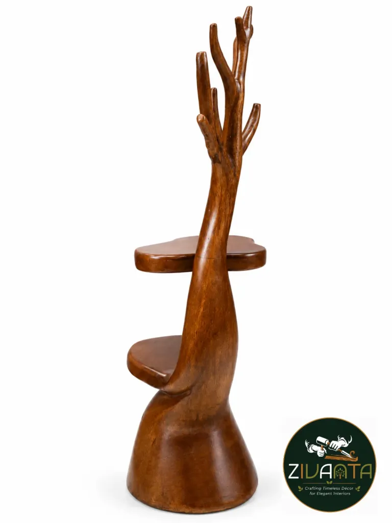 [ZIVWOO12] Wooden Floral Tree Side Table