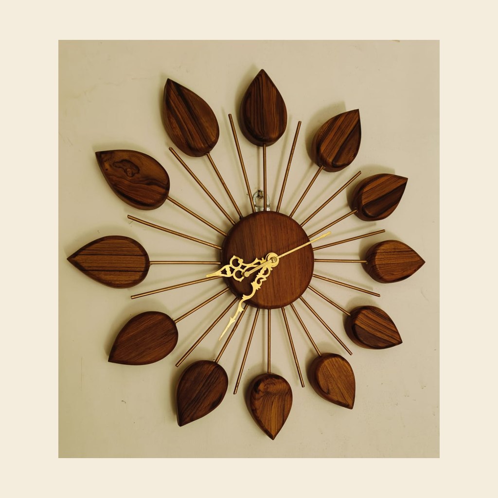 [ZIVTEA1] Teak Leaf Bloom Clock