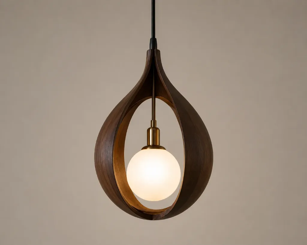 Wooden Teardrop Harmony Pendant Lamp