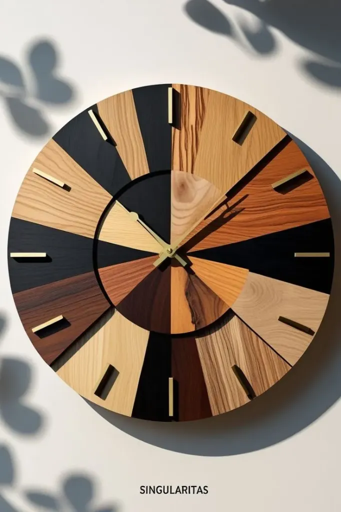 [ZIVMOS1] Mosaic Timber Clock
