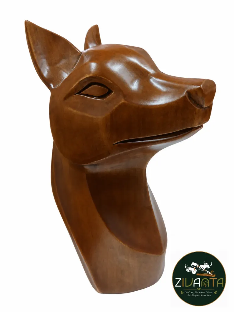 [ZIVWOO8] WOODEN WOLF SCULPTURE
