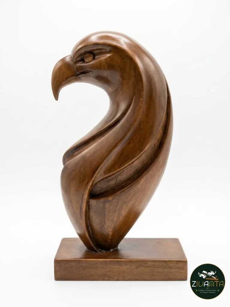 [ZIVWOO28] TEAK WOOD EAGLE SCULPTURE