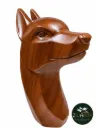 TEAK WOOD WOLF SCULPTURE
