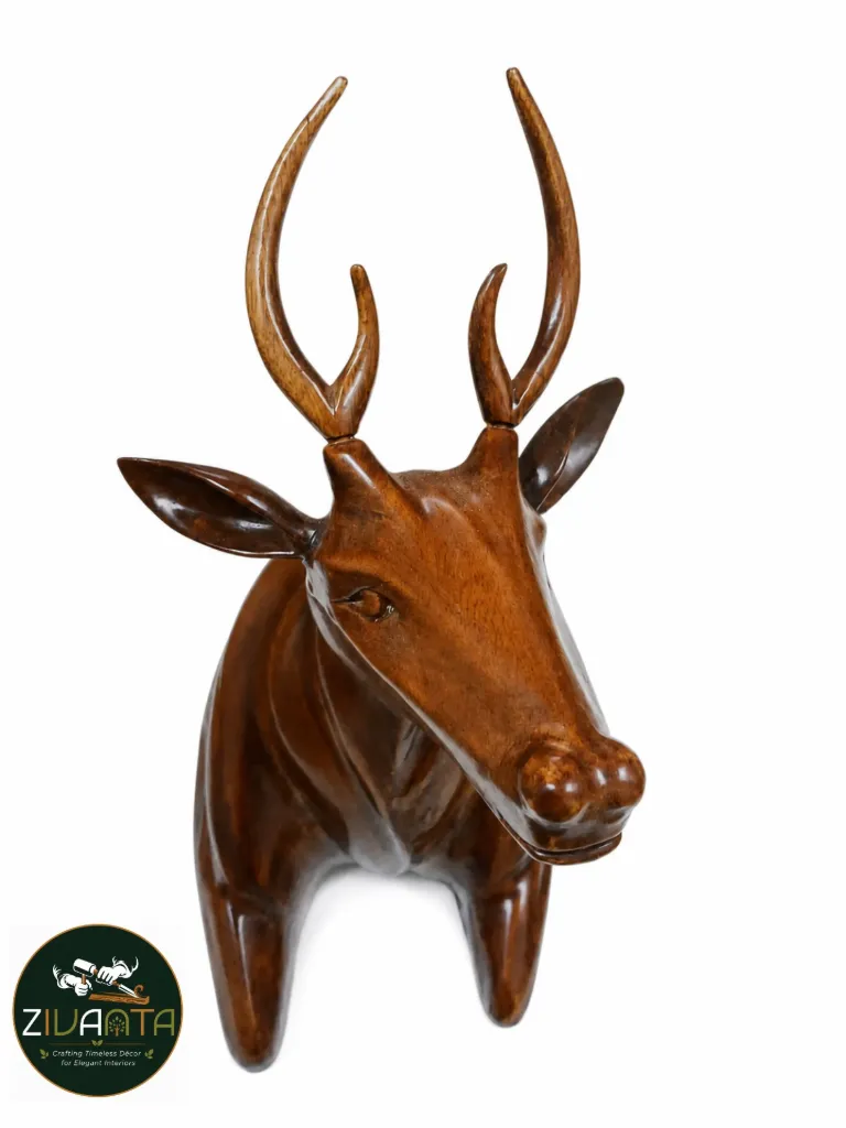 [ZIVWOO31] Wooden Deer Sculpture