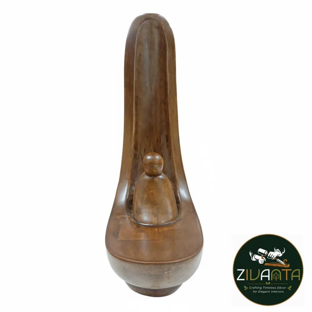 [ZIVWOO34] Wooden Serenity Crescent Sculpture