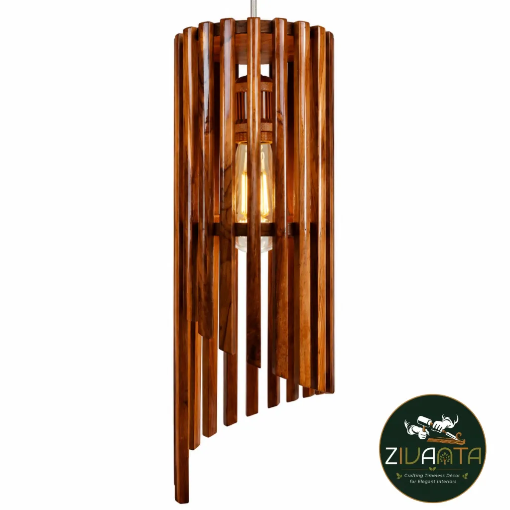[ZIVWOO36] Handcrafted Solid Wood Pendant Hanging Light