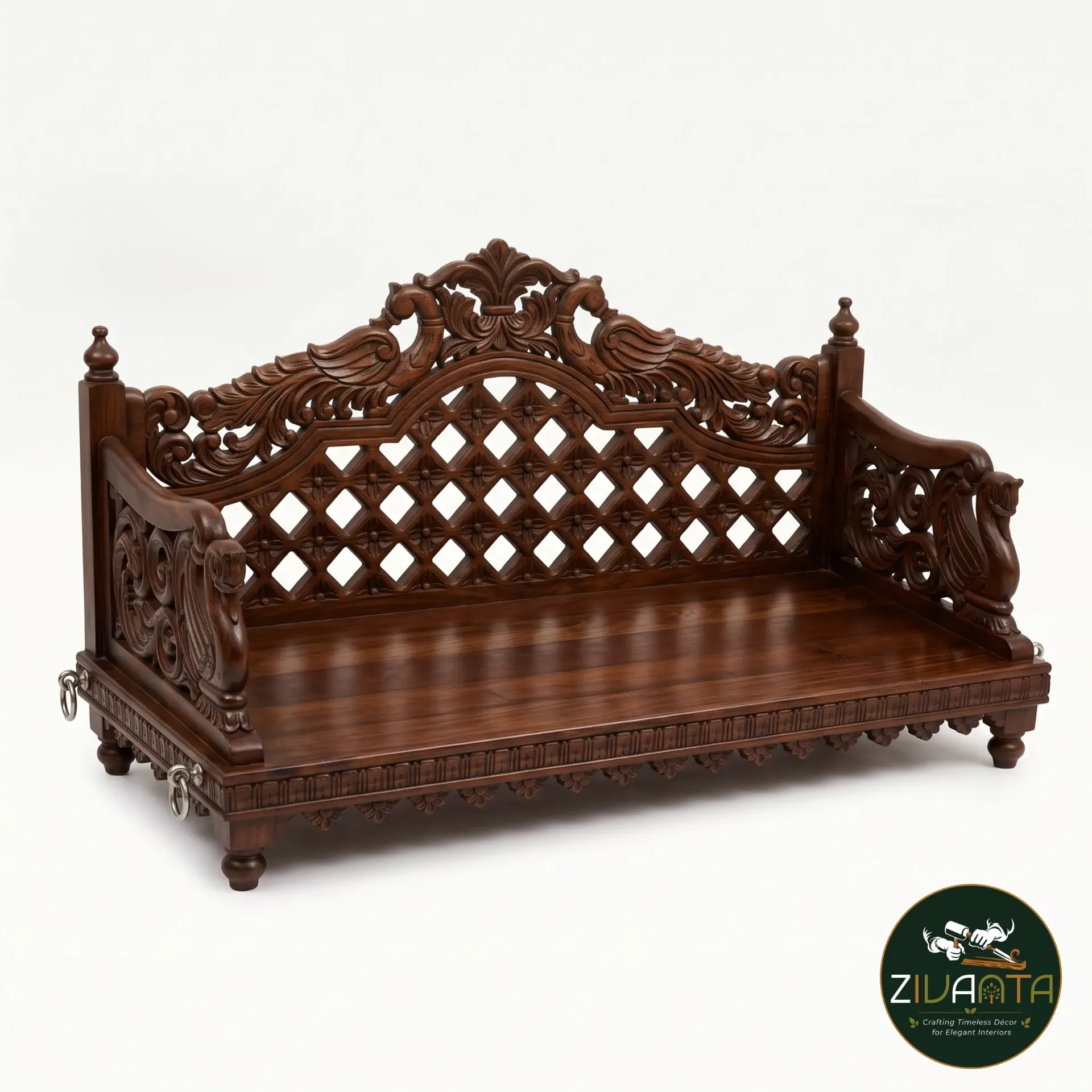 Handcrafted Wooden Indoor Jhula Swing Bench